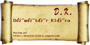 Dömötör Klára névjegykártya